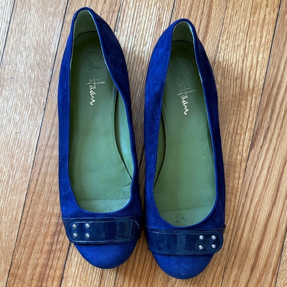 Cole Haan Women's Navy Suede Loafers - Picture 1 of 3